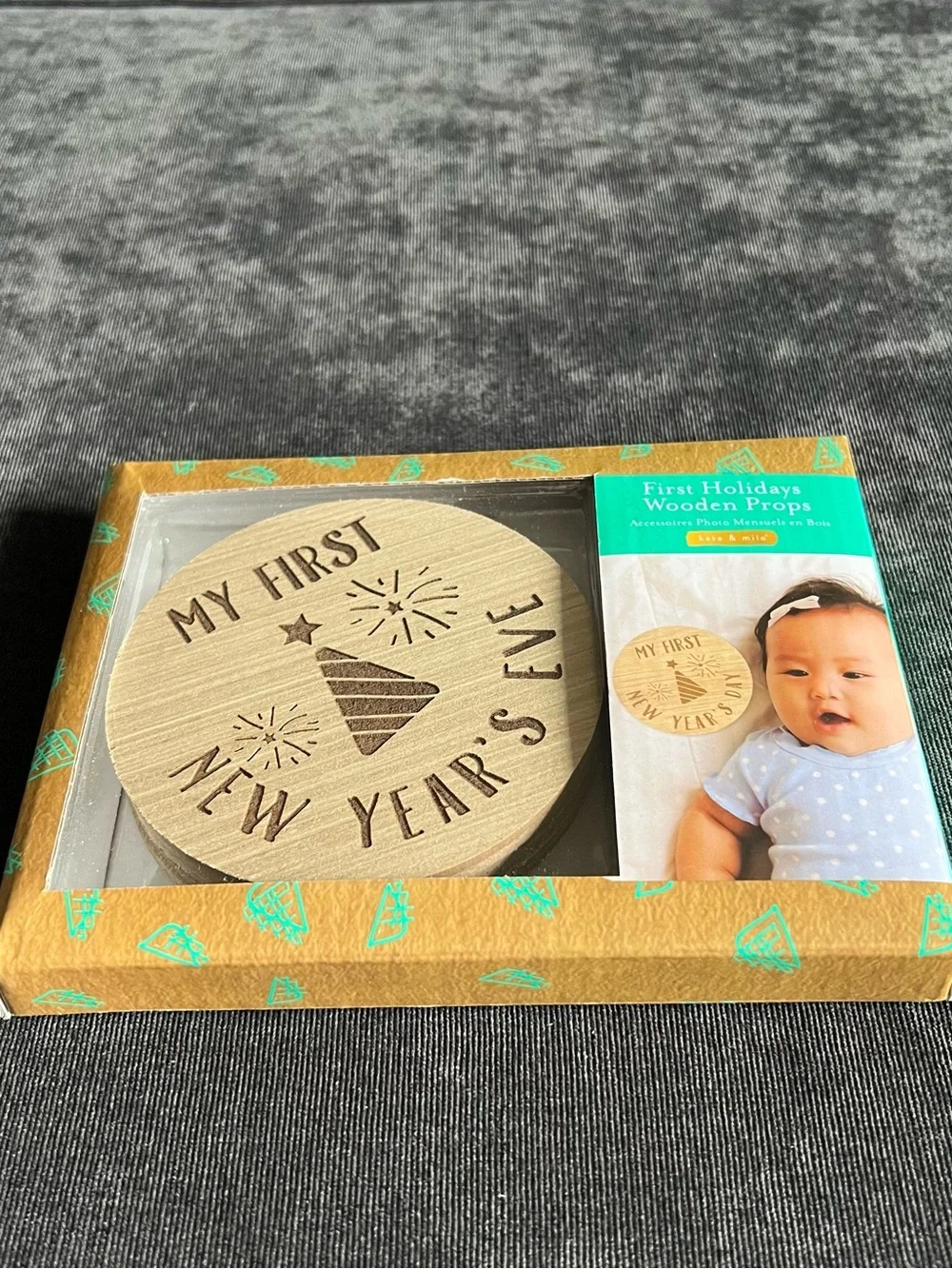 My First New Year's Eve Wooden Plaque - Natural Wood Baby Photo Prop